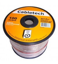 Акустический кабель Cabletech 2х1.5 мм2, прозрачный