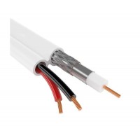 КВК-В-1,5 2x0.75 - Кабель комбинированный 75 Ом+2x0.75мм2, плоский