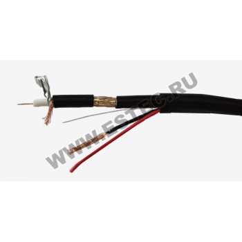 RG59 B/U+2x0.75 мм2 outdoor кабель комбинированный коаксиальный с ТРОСОМ